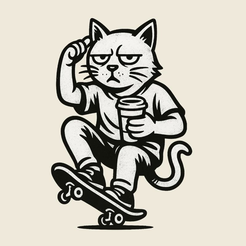 Grimmiger Skate-Kater