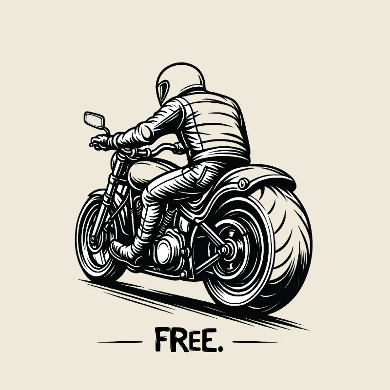 Motorradfahrer Rückansicht Chopper Rider