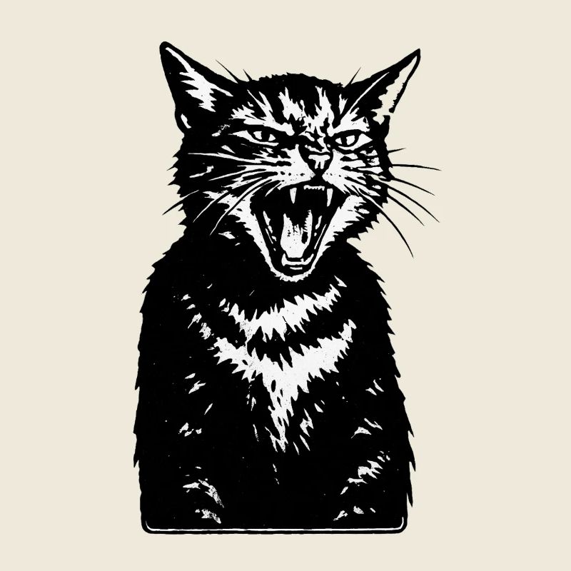 Screaming Cat Silhouette