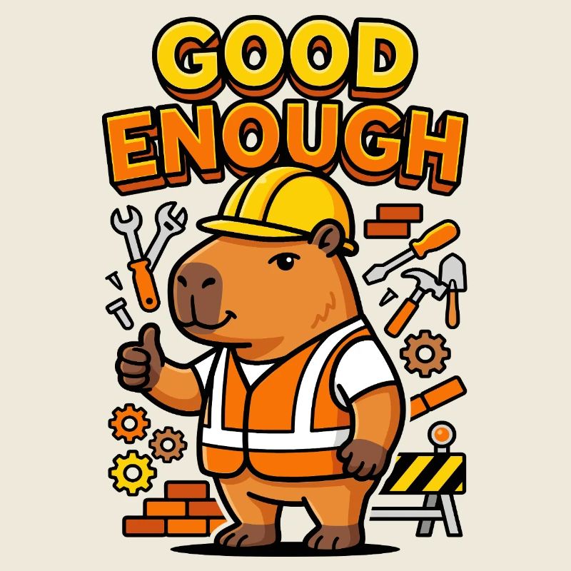 Capybara Bauarbeiter Good Enough