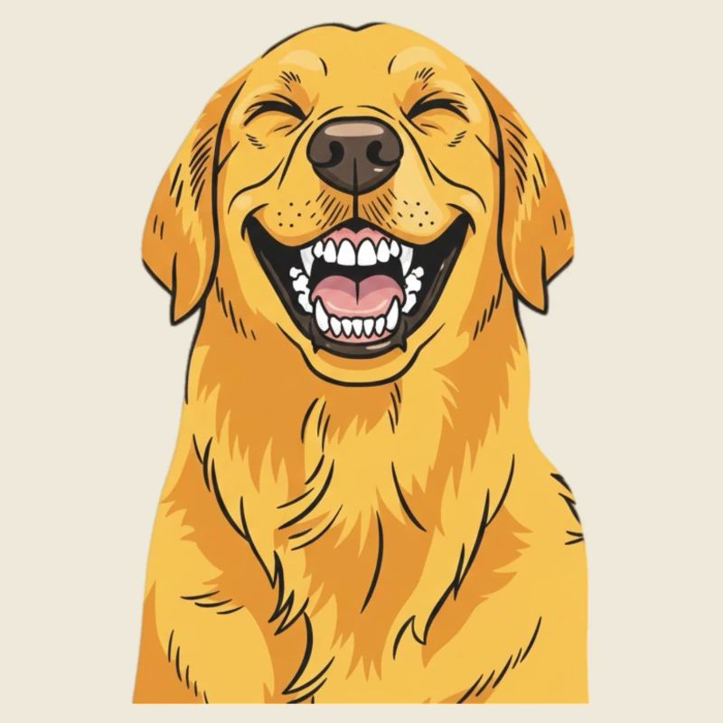 Lachender Golden Retriever