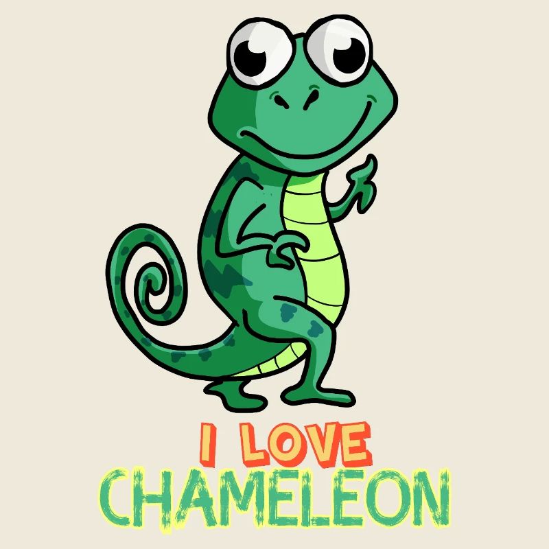 J’adore caméléon, lézard mignon, reptile animal de compagnie