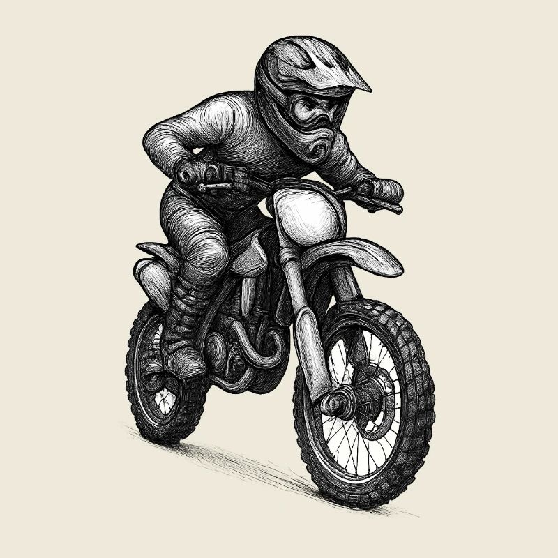 Motocross Rider Illustration