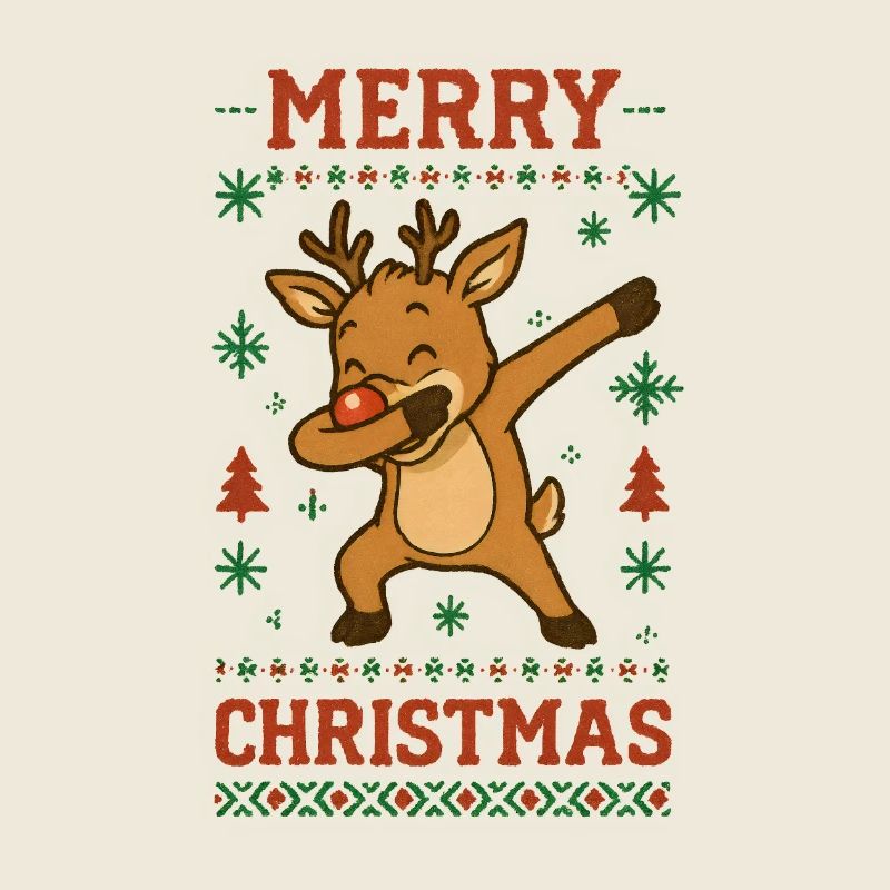 Merry Christmas Dab Reindeer