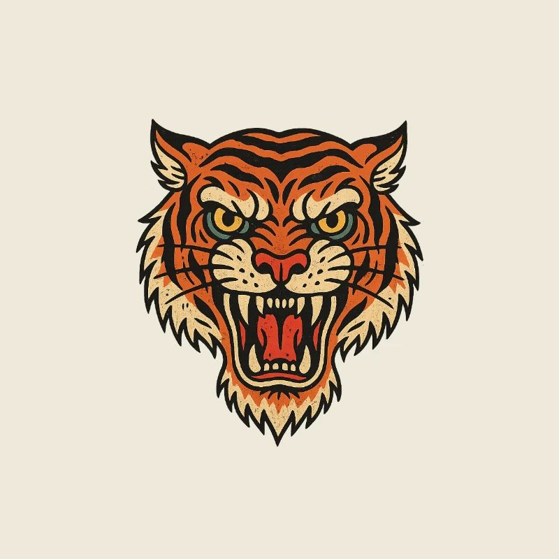 Conception de l’écusson de tête de tigre sauvage