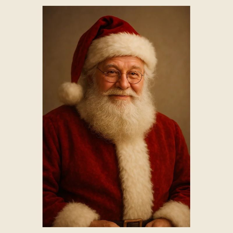 Le Père Noël en costume rouge classique