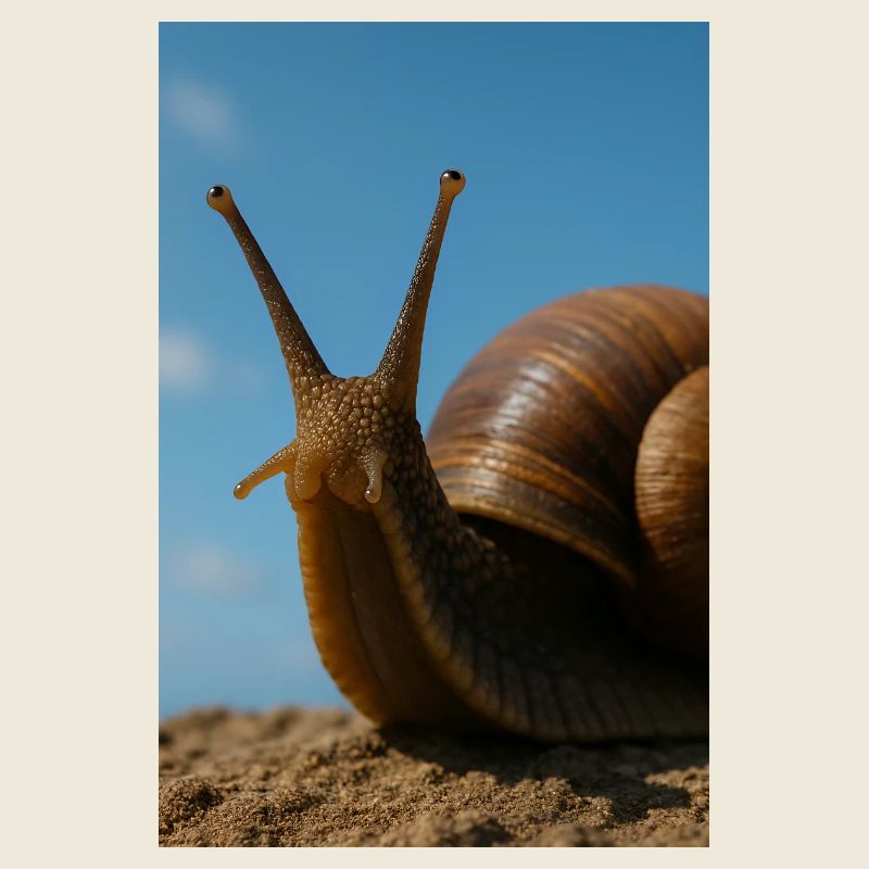 Snail in sunshine macro nature