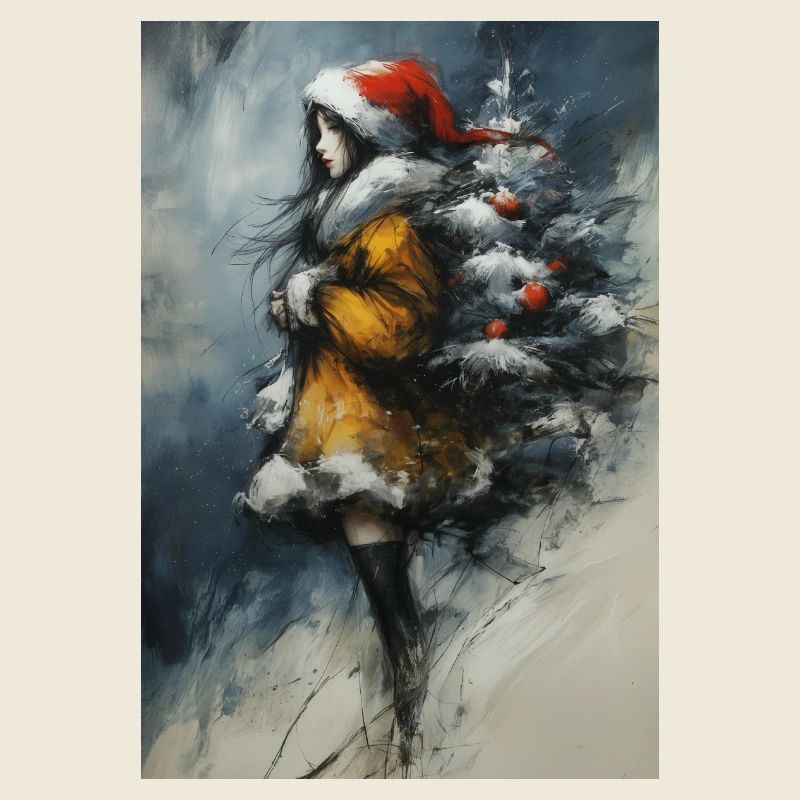 Märchenwinter: Mädchen und Baum