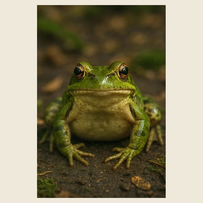 Grenouille verte au centre
