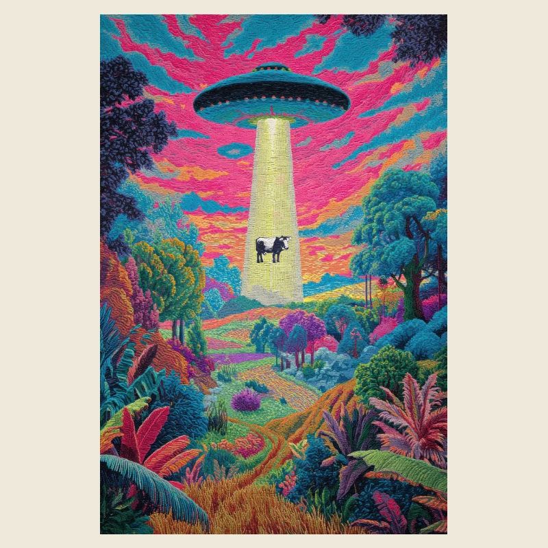 Psychedelische UFO-Turmkuh