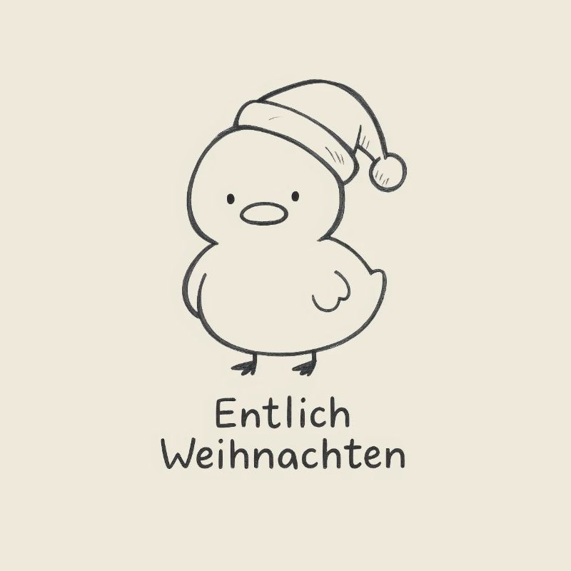 Entlich Weihnachten Küken Ente