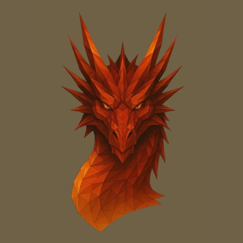 Flammender Lowpoly Drache