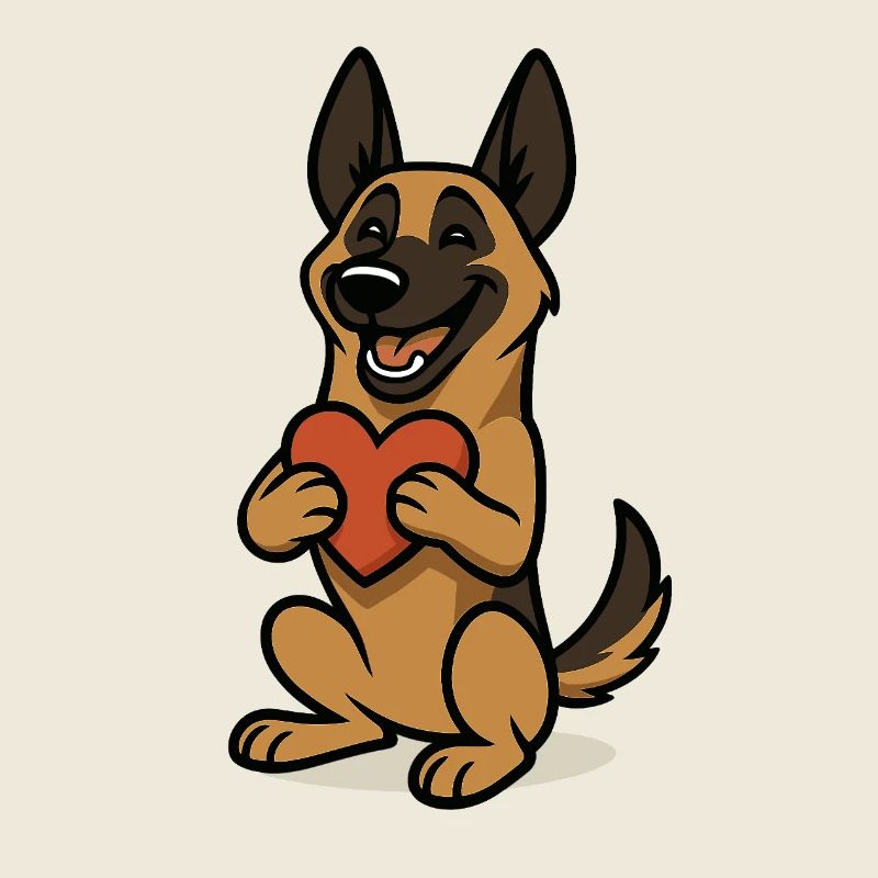 Malinois avec Heart Comic