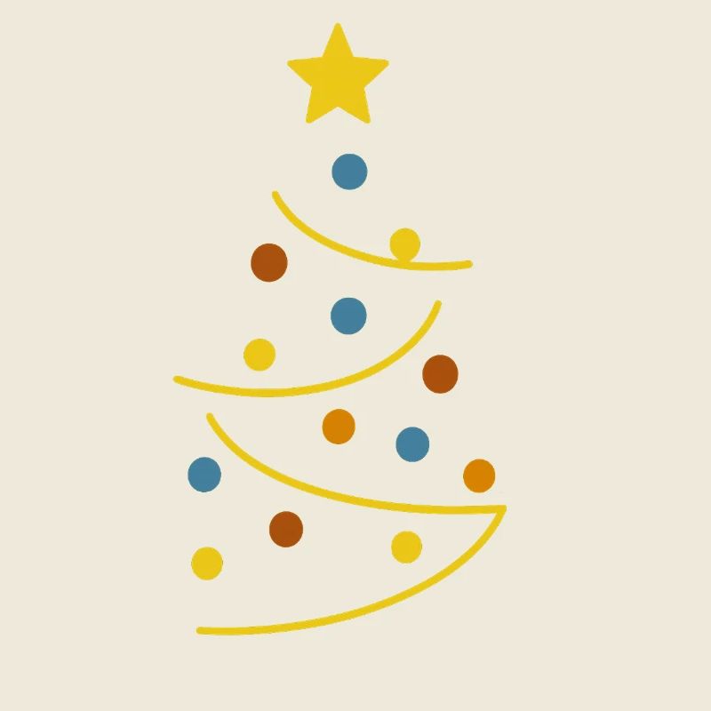 Farbenfroher und grafischer Weihnachtsbaum