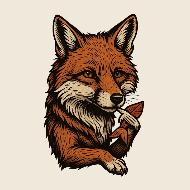 Fuchs im Vintage Stil