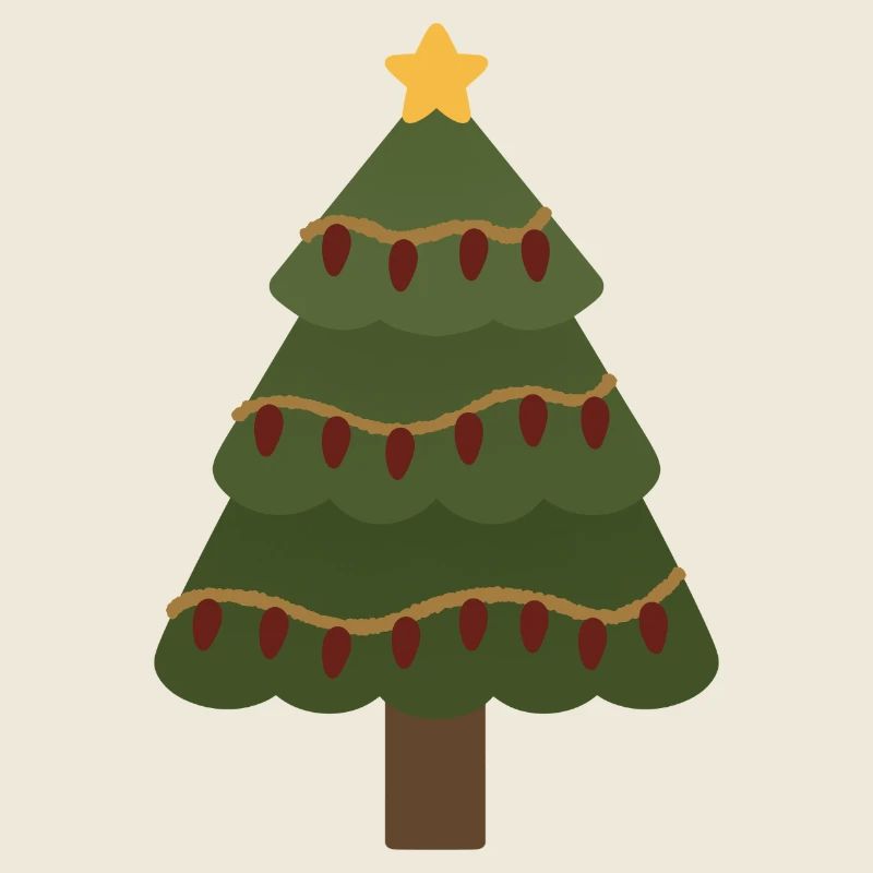 Gemütlicher Weihnachtsbaum mit Girlandenlichtern