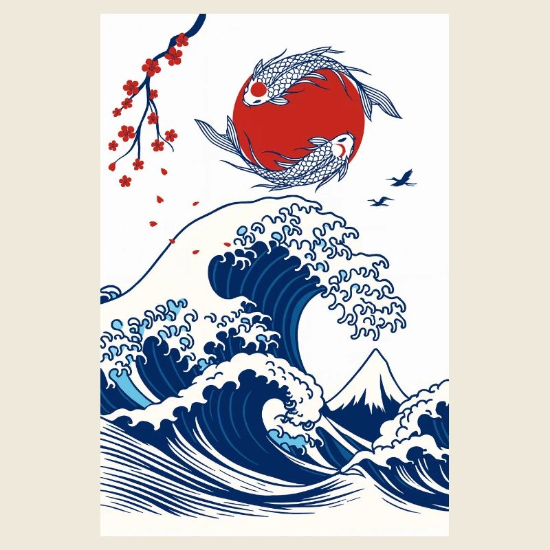 Koi et Vague en Soleil