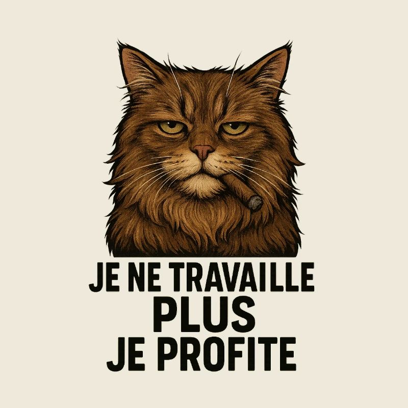 Chat. Je ne travaille plus je profite. 