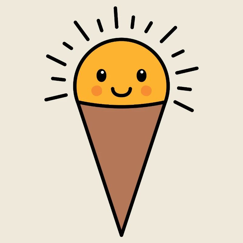 Glace à la vanille de Kawaii