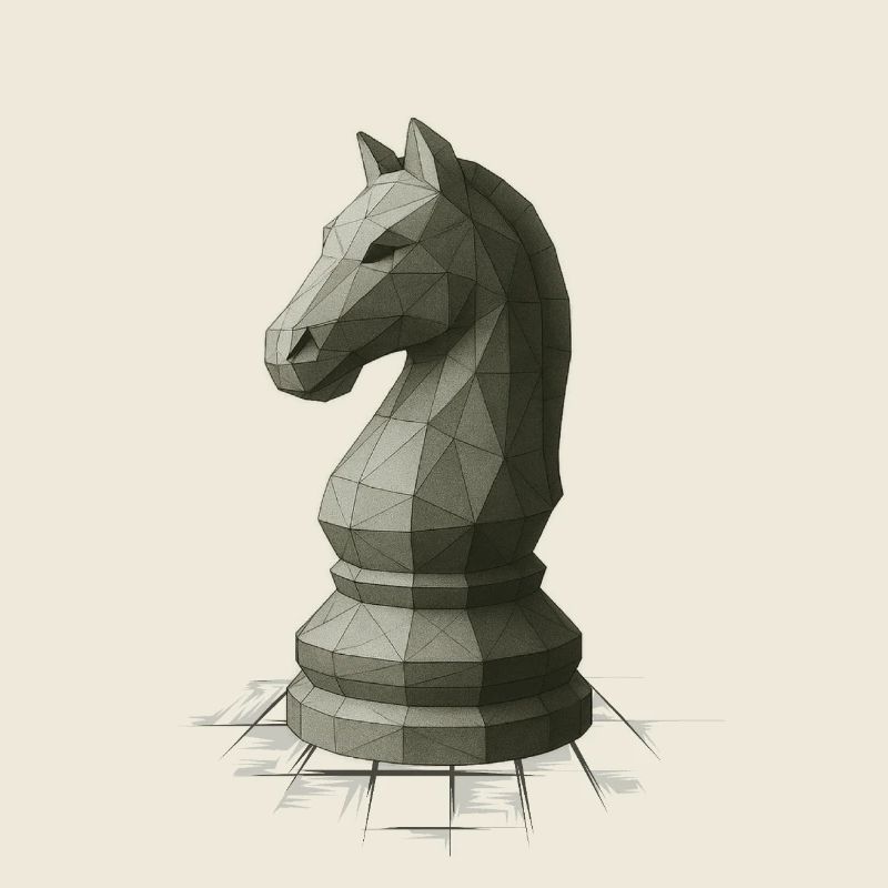 Low Poly Chess Knight Design