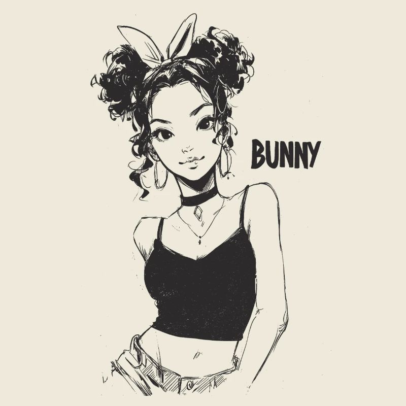 Art en bâton de la Fille Lapin