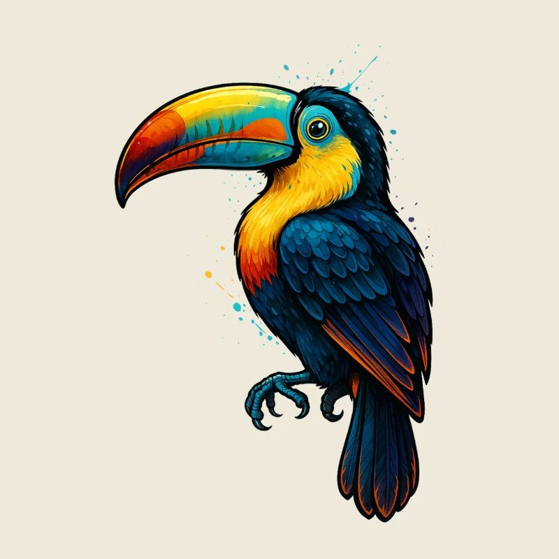 Explosion des couleurs du toucan tropical