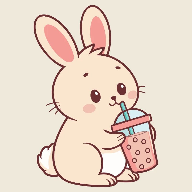 Pastel Bubble Tea Bunny
