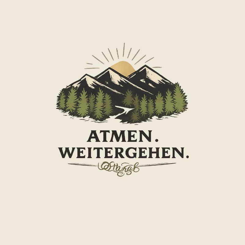 Atmen und Weitergehen Berglandschaft