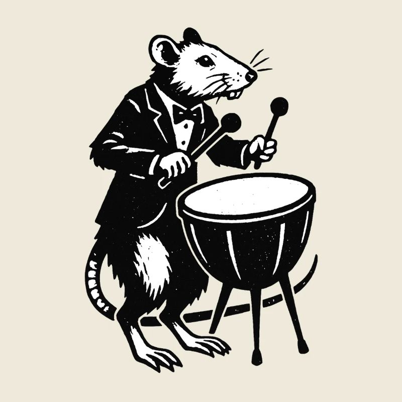 Ratte im Smoking Trommler