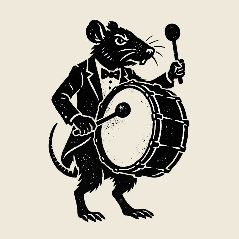 Rat en smoking Tambourineur
