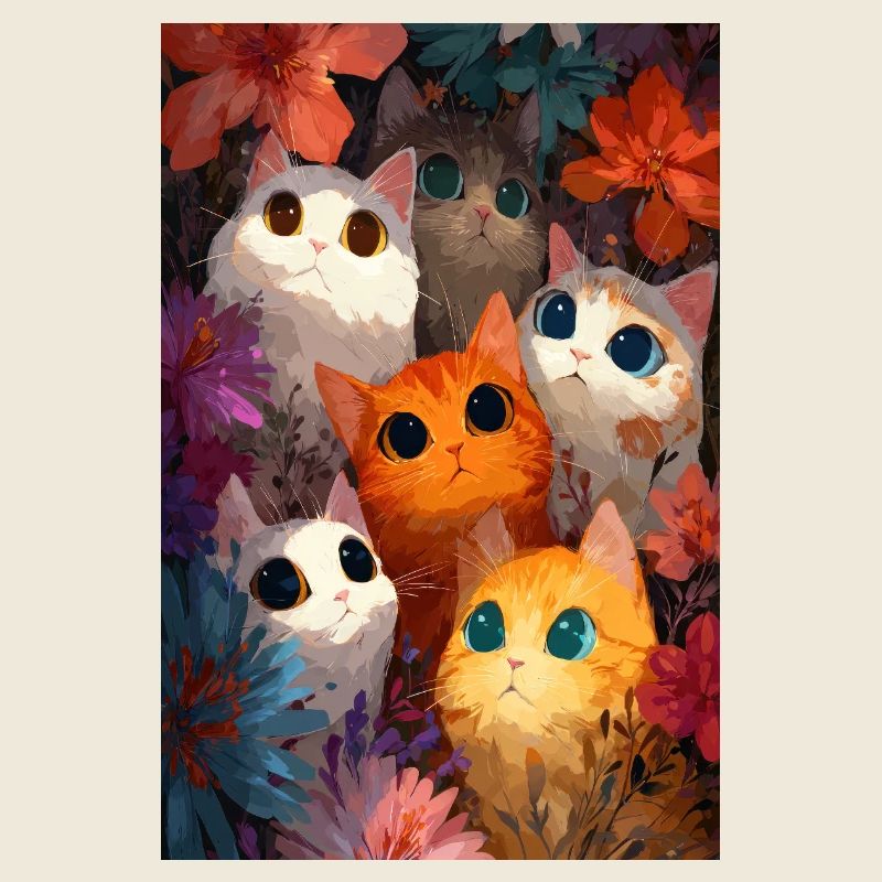 Kaleidoscopic Cat Garden