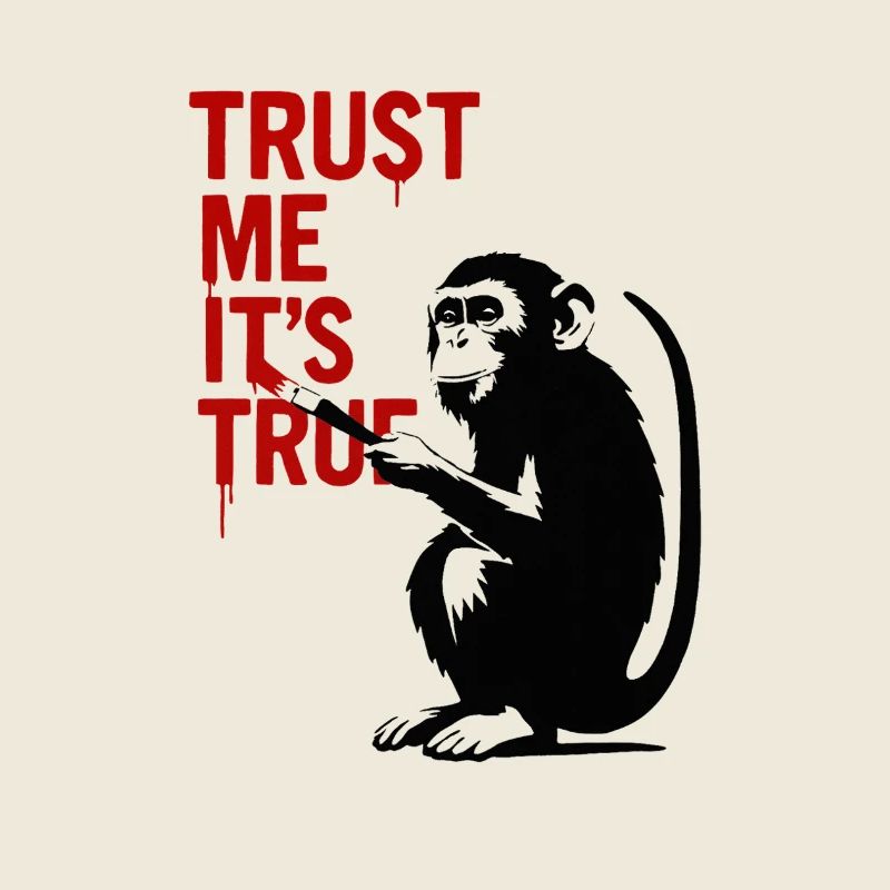 Trust Me It’s True Monkey Graffiti