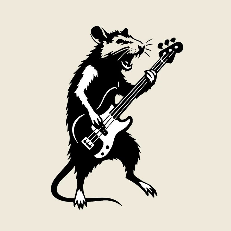 Rat avec la basse sous les projecteurs