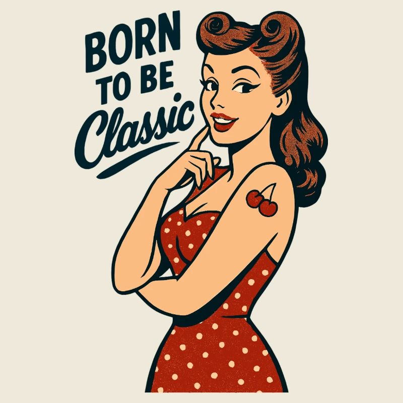 Rockabilly Pin-Up Geboren Klassisch Retro Geschenk