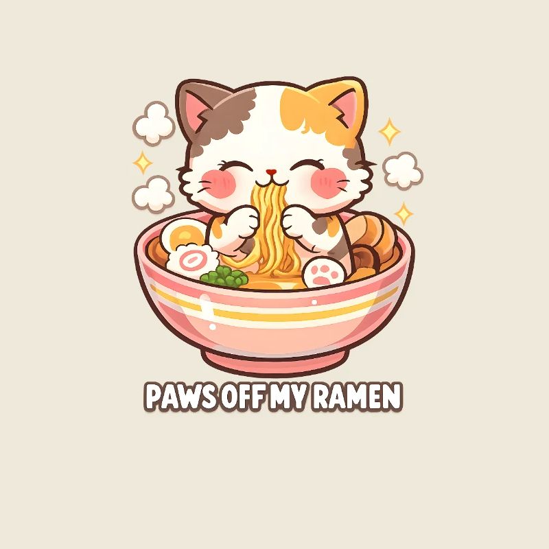 Paws Away Ramen Cat