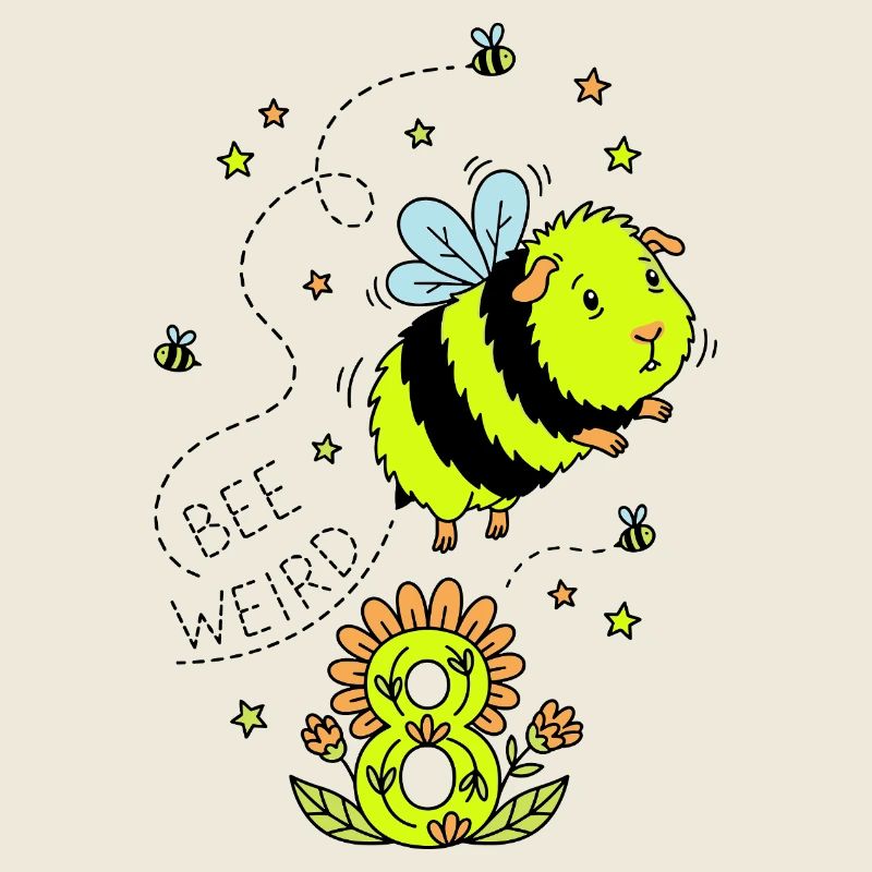 Abeille bizarre cochon d’Inde pour 8e anniversaire