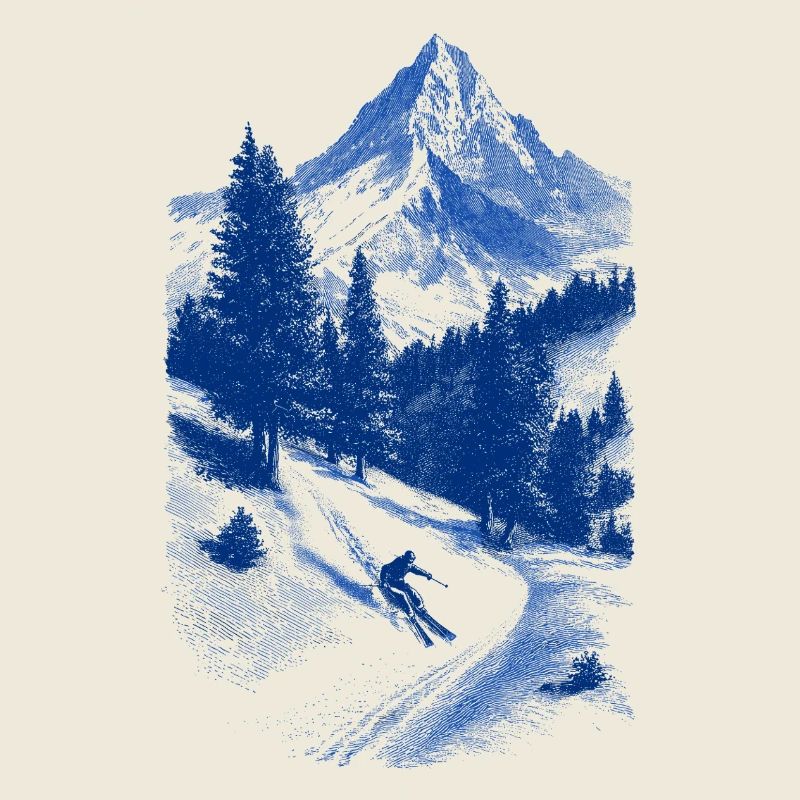 Blauer Gipfelgesicht Silhouette