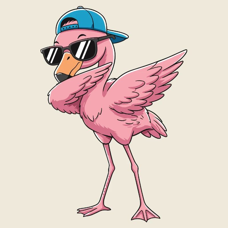 Art de dessin animé Cool Dabbing Flamingo