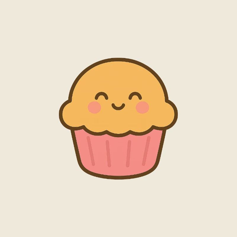 Pastel Smiling Kawaii Cupcake