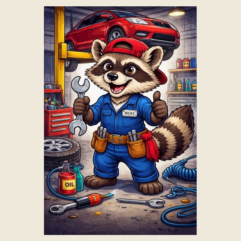 Raccoon Mechanic Workshop