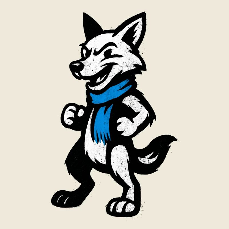 Wolf hero with blue scarf