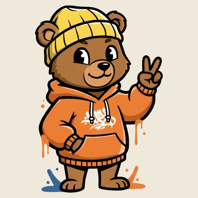 Kleiner Bär Hoodie Peacezeichen