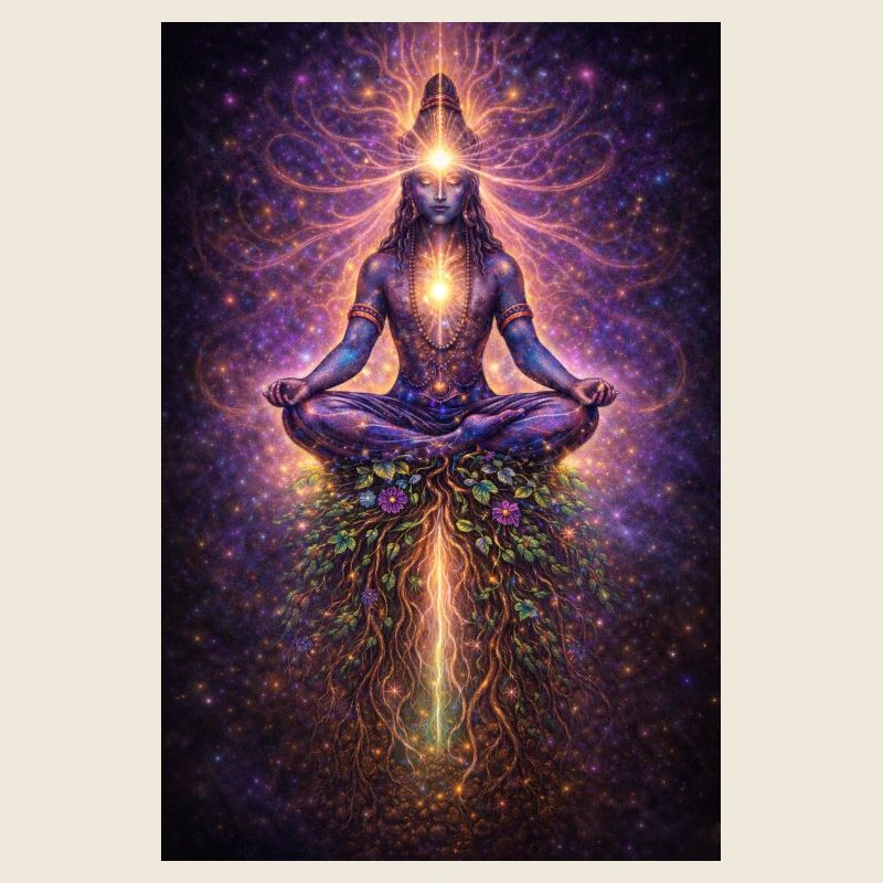 Flux de lumière de méditation cosmique