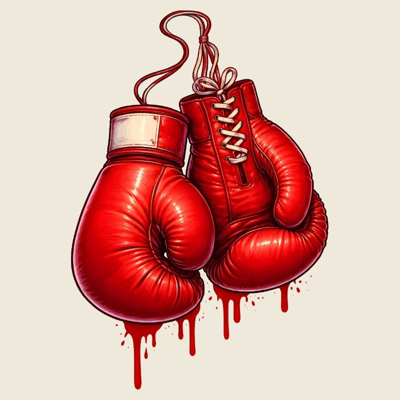 Rote Boxhandschuhe im Graffiti Stil 