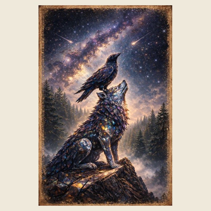 Mosaikwolf im Sternenwald