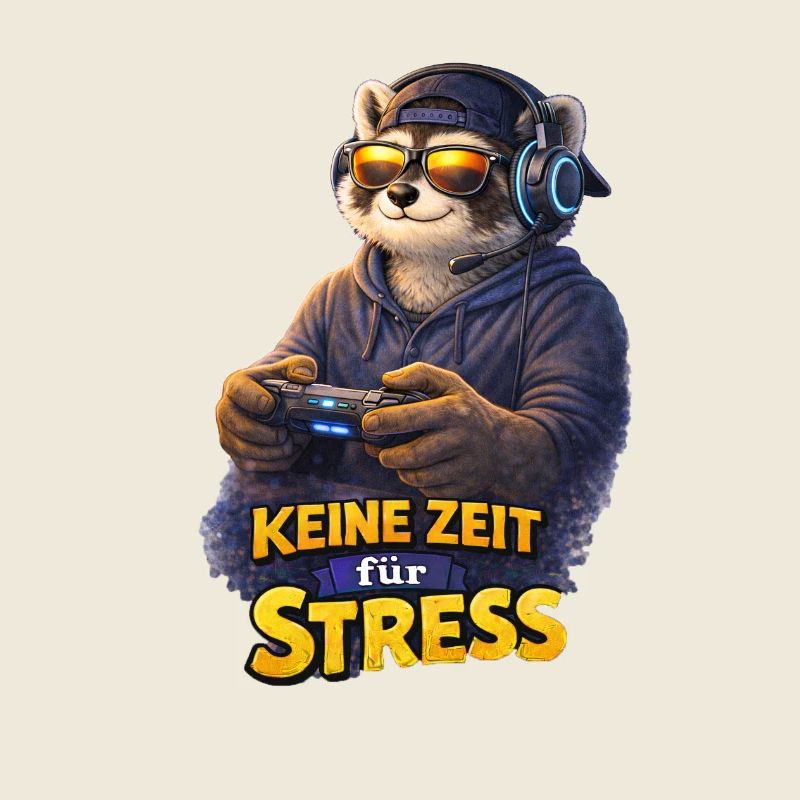 Pas de temps pour le stress – Gamer Raccoon