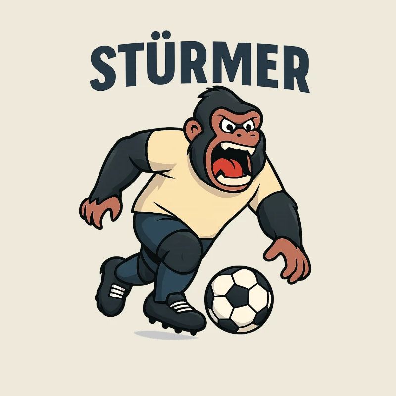Tempête de football Singe Attaquant