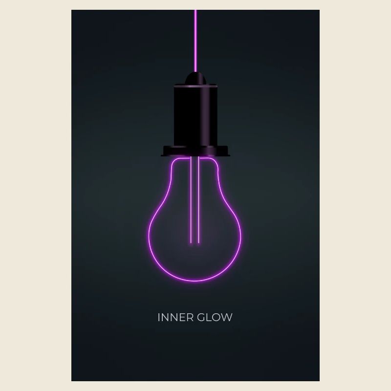 Inner Glow Neon Glühbirne Poster