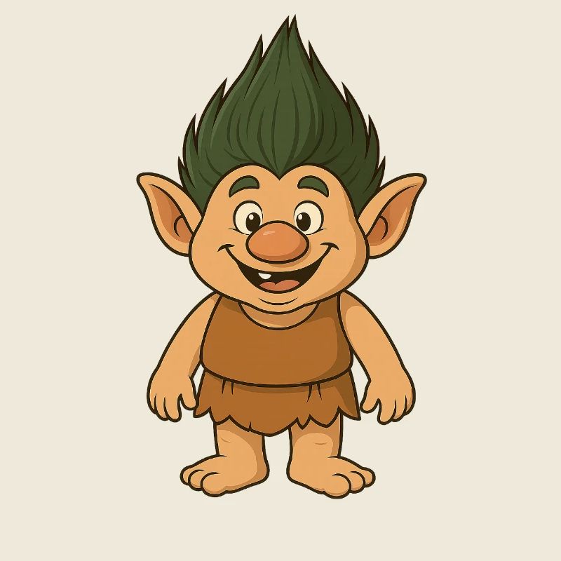 Cheerful Forest Troll Cartoon