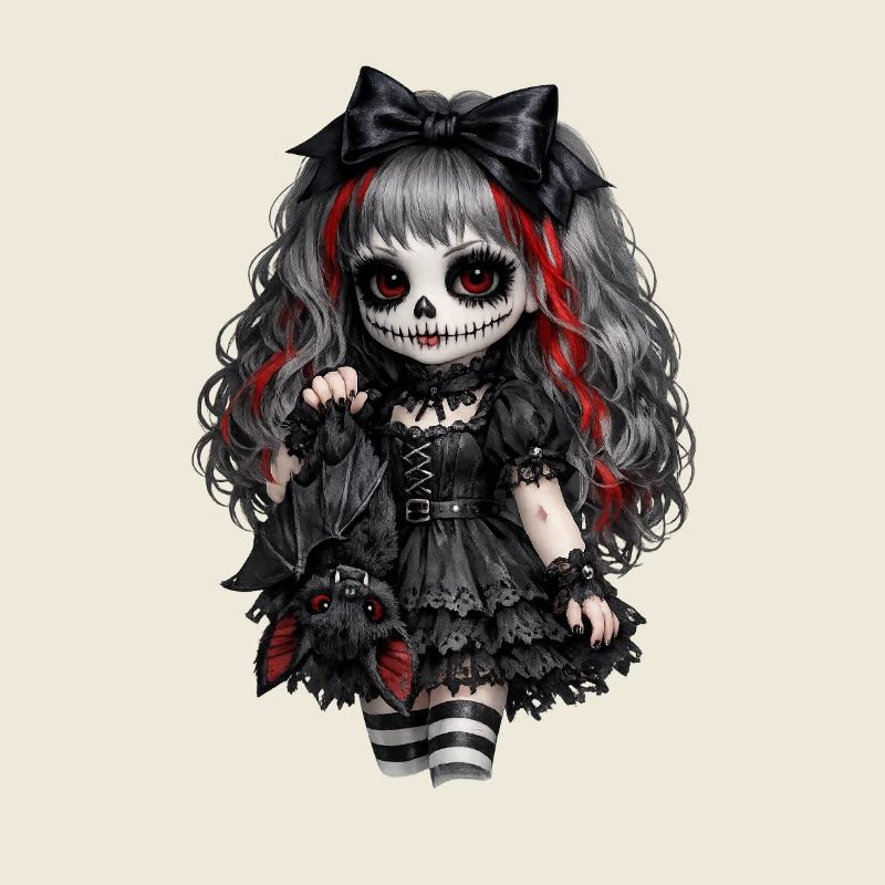 Gothic Zuckerschädel Puppe